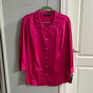 NWT! Apt. 9 Women’s 3X Hot Pink Button Up